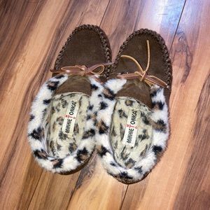 Brown MinneTonka slipper